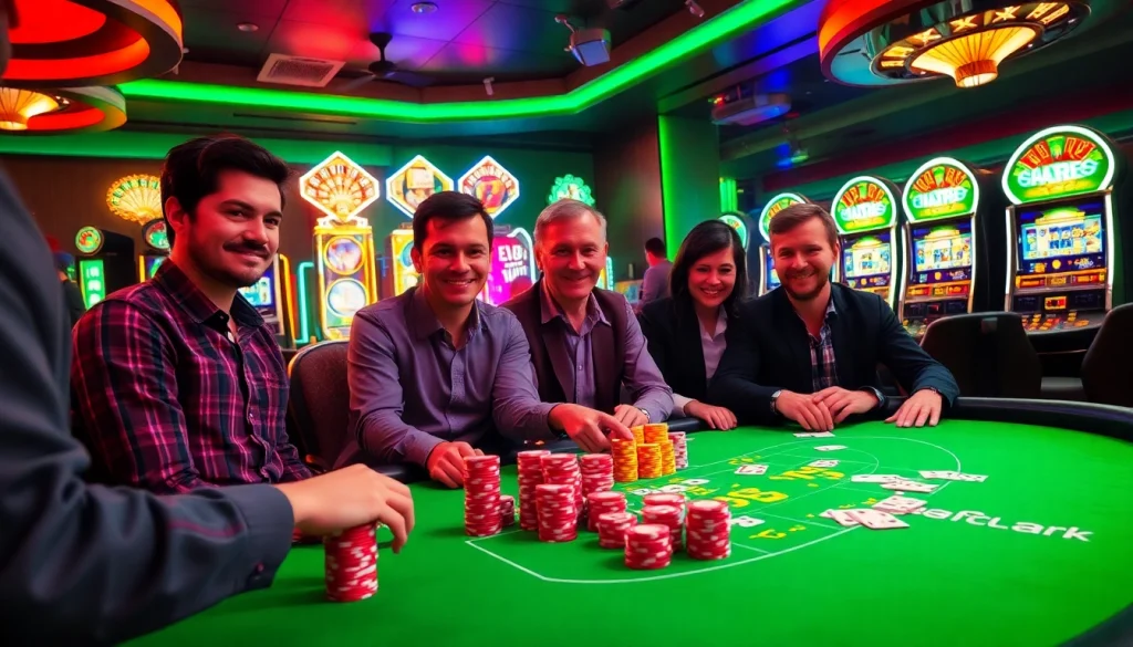 Experience the excitement of the bdg game login at a lively casino table, with vibrant chips and cards creating an exhilarating atmosphere.