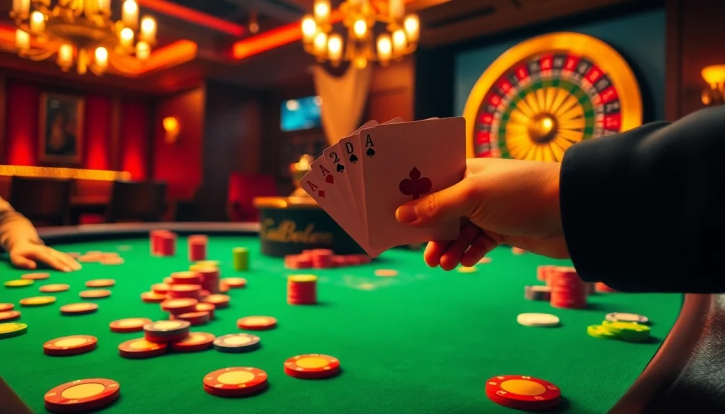 Experience the thrill of winning at the e28 Casino, where poker chips and cards create excitement.