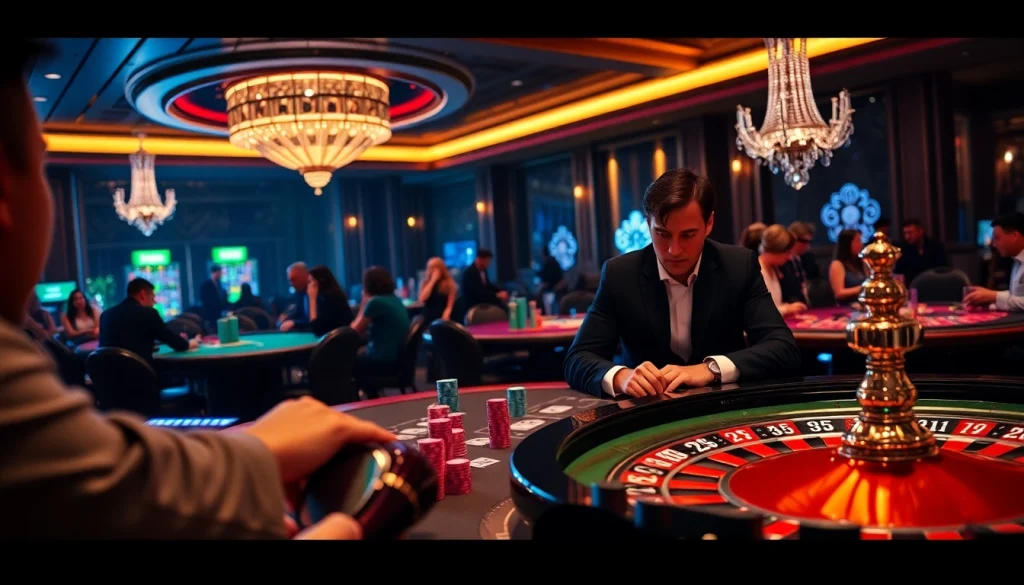 Experience the thrill of e28 as players engage in high-stakes poker at a lavish casino.