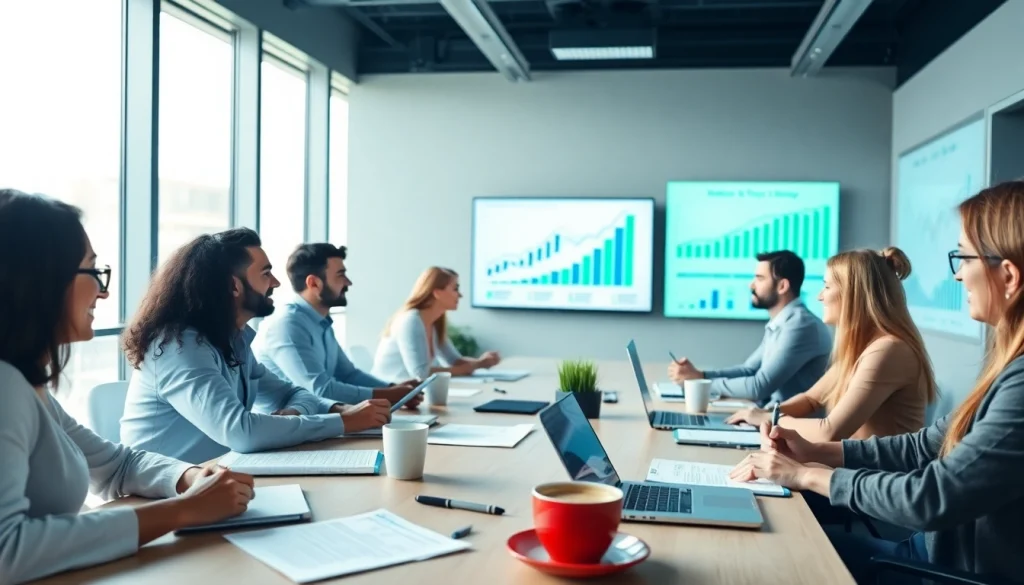 Collaboration and strategy planning for awin66 marketing in a modern office setting.