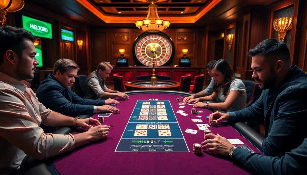 8K8 platform showcasing dynamic poker gameplay with vibrant chips and immersive digital betting options.