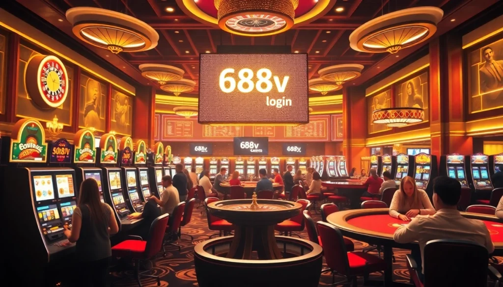 Experience quick access to games with the 688v login at a bustling casino table.