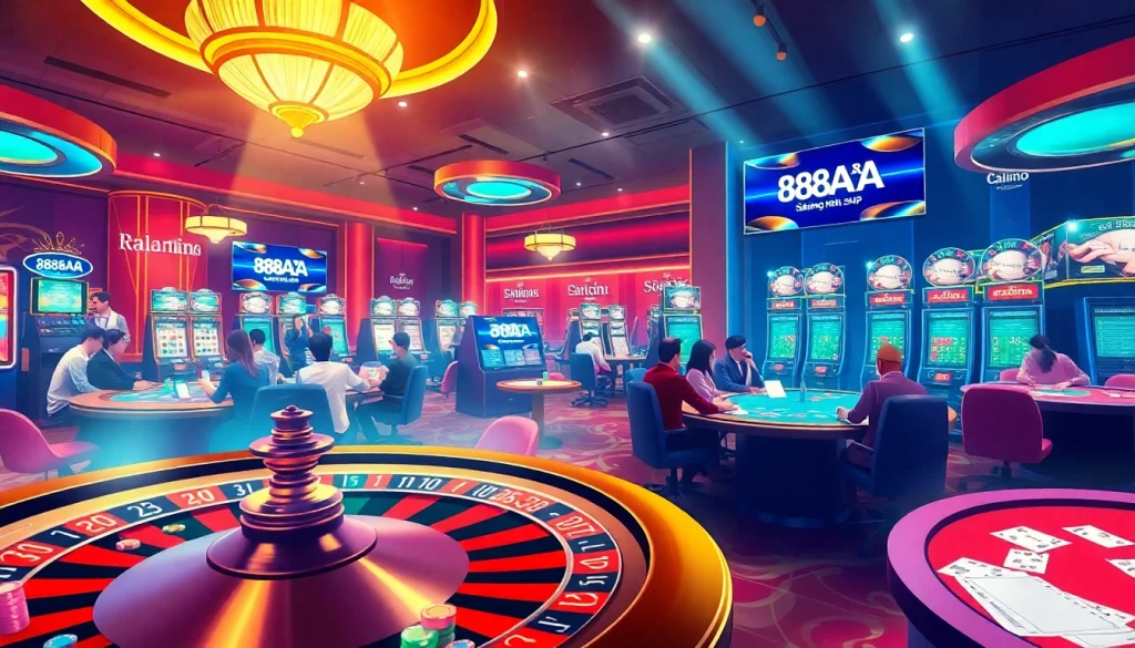 Experience thrilling gaming at 88AA đăng nhập with vibrant casino tables and players